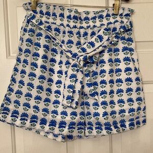 Miami Blue and White Patterned Women Shorts